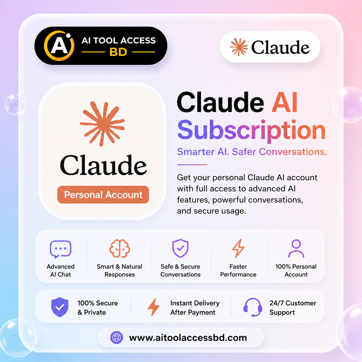 Claude AI Subscription হলো একটি advanced AI chat assistant service, যা writing, research, brainstorming, study support, business planning
